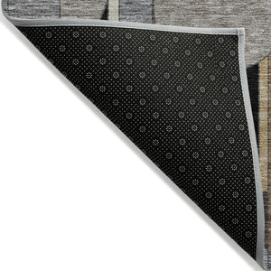 HomeRoots 8' X 10' Gray Black Gold Geometric Washable Rug - Durable Indoor/Outdoor Style for Busy Homes 640523