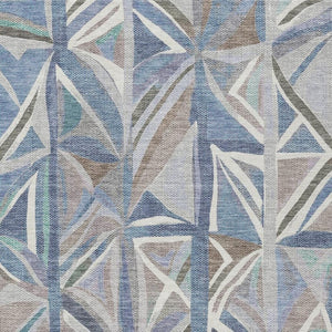 HomeRoots 8' X 10' Denim Blue Geometric Area Rug - Stylish, Washable & Durable for Indoor/Outdoor Use! 640541