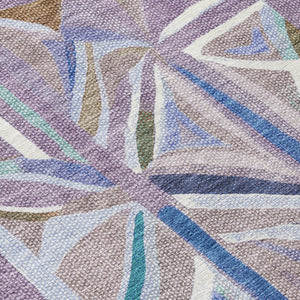 HomeRoots 5' X 8' Stylish Lavender, Ivory & Blue Geometric Area Rug - Washable for Indoor/Outdoor Use! 640545