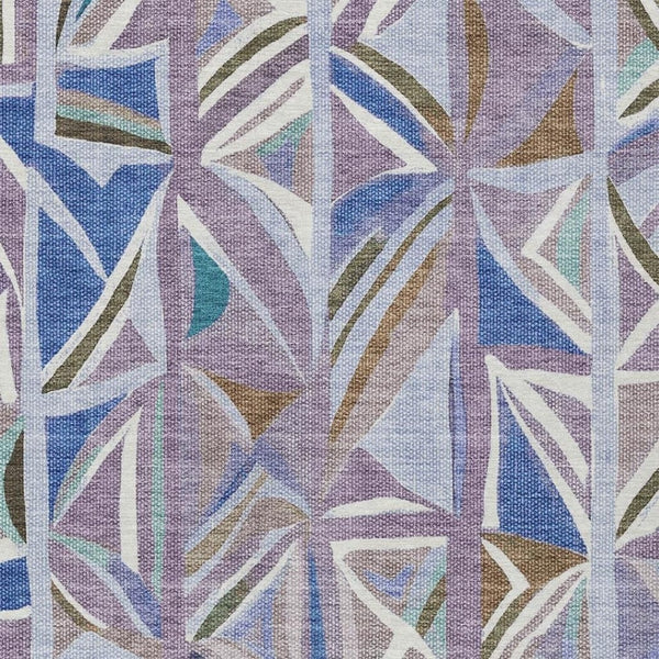 HomeRoots 10' X 14' Stylish Lavender Ivory Blue Geometric Washable Rug - Perfect for Indoor & Outdoor Spaces! 640549