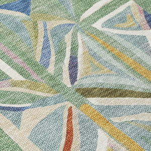 HomeRoots 5' X 8' Sage Blue Geometric Area Rug - Stylish, Washable, Durable for Indoor & Outdoor Spaces! 640551