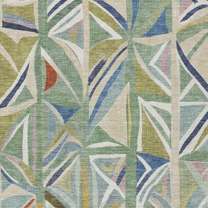 HomeRoots 8' Sage Blue and Ivory Geometric Area Rug – Washable, Durable, Perfect for Indoor/Outdoor Spaces 640553