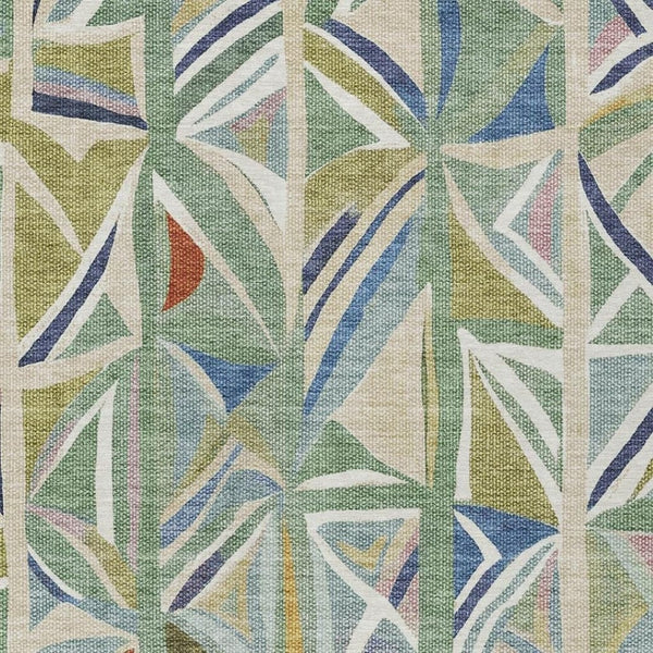HomeRoots 10' Sage Blue and Ivory Geometric Area Rug - Washable, Durable, Stylish for Indoor & Outdoor Spaces 640555