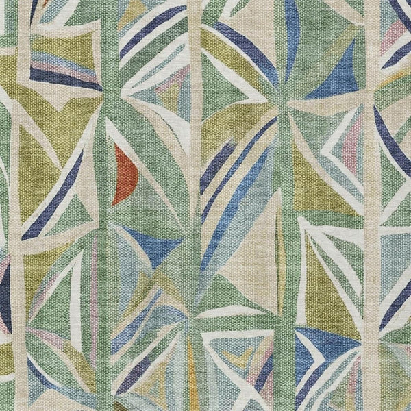HomeRoots 10' Sage Blue and Ivory Geometric Area Rug - Washable, Durable, Stylish for Indoor & Outdoor Spaces 640555