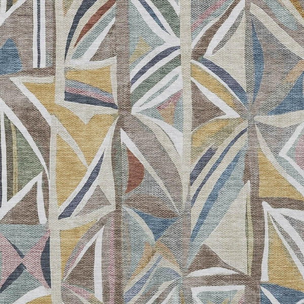 HomeRoots 8' X 10' Taupe Ivory Gold Geometric Indoor Outdoor Area Rug - Washable, Durable, Stylish Decor Piece 640559