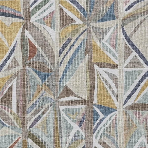 HomeRoots 8' X 10' Taupe Ivory Gold Geometric Indoor Outdoor Area Rug - Washable, Durable, Stylish Decor Piece 640559