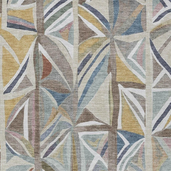 HomeRoots 9' X 12' Modern Geometric Taupe Ivory Gold Washable Rug for Indoor & Outdoor Durability & Style 640560