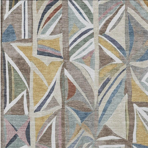 HomeRoots 9' X 12' Modern Geometric Taupe Ivory Gold Washable Rug for Indoor & Outdoor Durability & Style 640560
