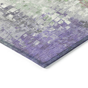 HomeRoots 5' Stylish Artichoke Green Abstract Area Rug - Washable, Indoor/Outdoor, Heavy-Duty & Versatile 640563