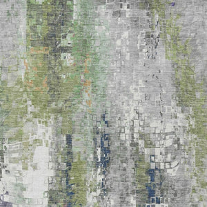 HomeRoots 10' Stylish Artichoke Green Abstract Washable Area Rug - Durable for Indoor & Outdoor Spaces! 640567