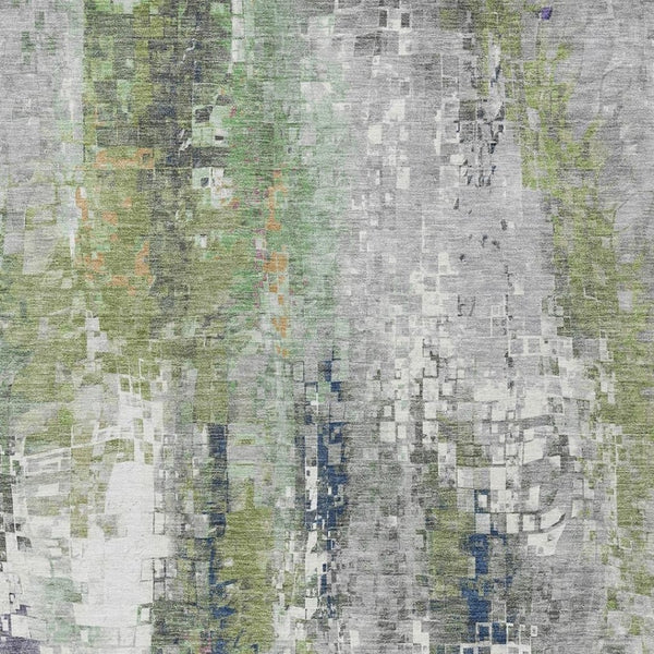 HomeRoots 10' Stylish Artichoke Green Abstract Washable Area Rug - Durable for Indoor & Outdoor Spaces! 640567