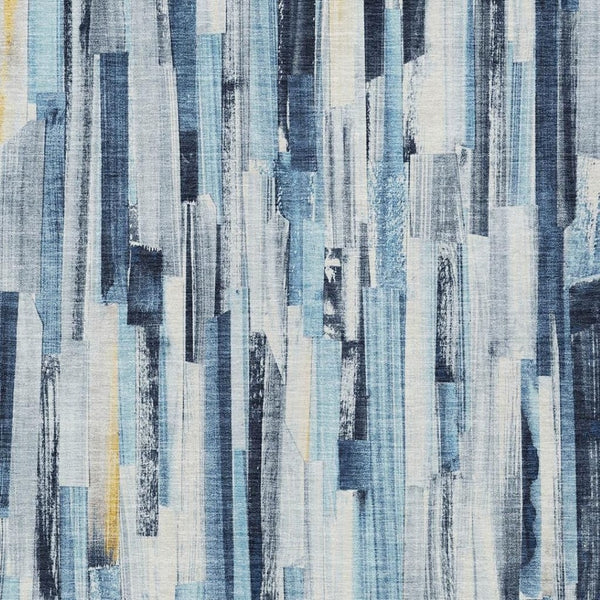 HomeRoots 10' Denim Blue & Ivory Striped Area Rug - Washable, Durable, Stain-Resistant for Indoor & Outdoor Use 640603