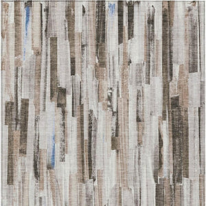 HomeRoots 8' X 10' Stylish Khaki & Ivory Striped Washable Area Rug - Perfect for Indoor & Outdoor Spaces! 640607