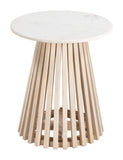 Mazara Side Table White & Natural 109862 Zuo Modern