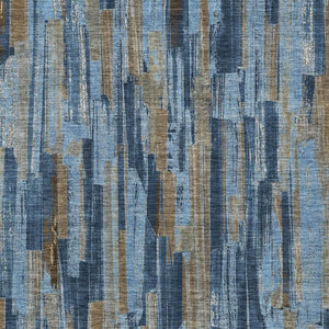 HomeRoots 5' X 8' Navy Blue and Taupe Striped Washable Rug - Durable Indoor/Outdoor Solution for Any Space! 640617