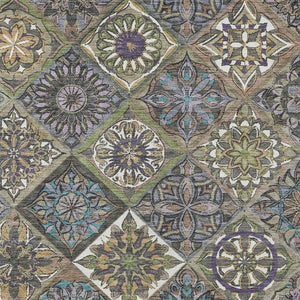 HomeRoots 10' Taupe and Green Patchwork Area Rug - Washable, Durable Comfort for Indoor & Outdoor Spaces! 640651