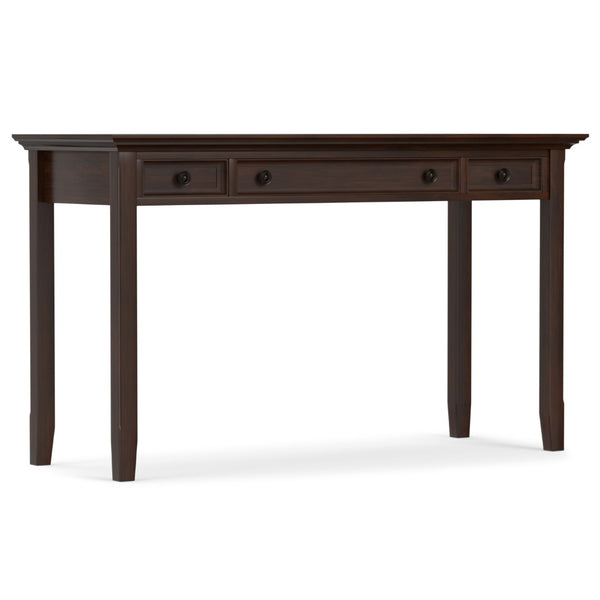 HomeRoots 54" Brown Solid Wood Computer Desk - Durable Pine, Spacious Work Surface, Classic Design for Home Office 640676