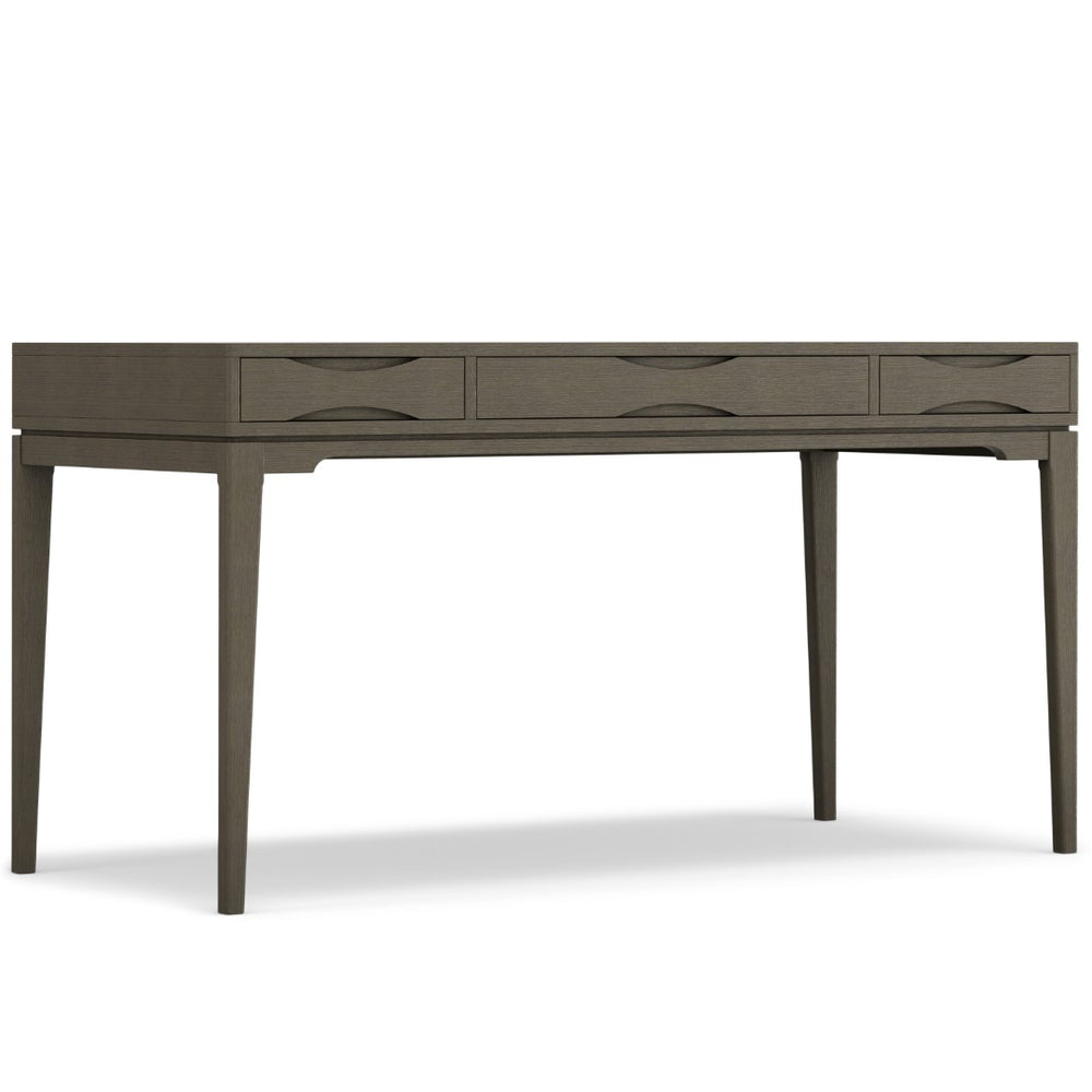 HomeRoots 60" Gray Wood Computer Desk - Stylish Mid-Century Modern Design for Home Office & Workspace Upgrade 640678