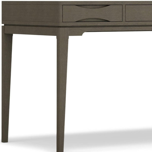 HomeRoots 60" Gray Wood Computer Desk - Stylish Mid-Century Modern Design for Home Office & Workspace Upgrade 640678