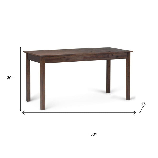 HomeRoots 60" Brown Wood Computer Desk – Elegant Executive Workspace with Ample Surface for Home or Office Use 640679