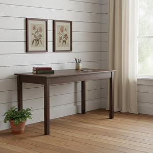 HomeRoots 60" Brown Wood Computer Desk – Elegant Executive Workspace with Ample Surface for Home or Office Use 640679