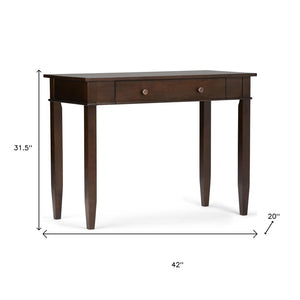 HomeRoots 42" Brown Solid Wood Computer Desk - Executive Style, Durable Design for Home Office & Study Space 640680