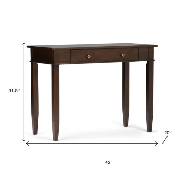 HomeRoots 42" Brown Solid Wood Computer Desk - Executive Style, Durable Design for Home Office & Study Space 640680