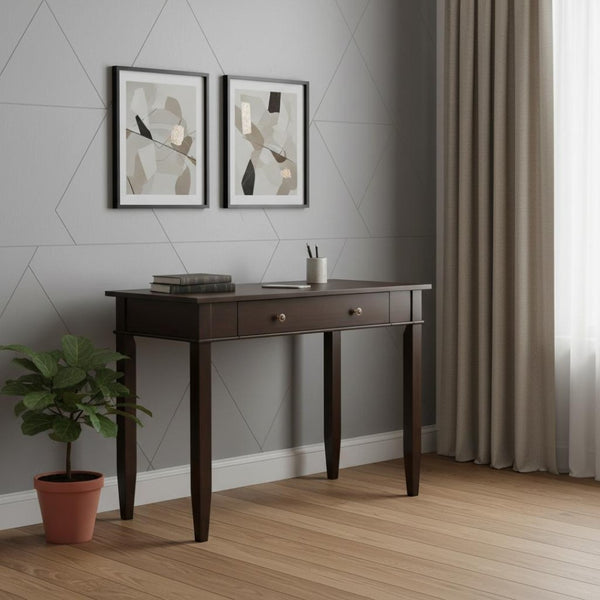 HomeRoots 42" Brown Solid Wood Computer Desk - Executive Style, Durable Design for Home Office & Study Space 640680