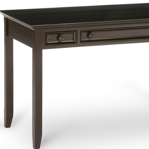 HomeRoots 54" Brown Solid Wood Computer Desk – Elegant Executive Design with Ample Workspace for Home Office 640682