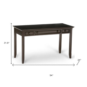 HomeRoots 54" Brown Solid Wood Computer Desk – Elegant Executive Design with Ample Workspace for Home Office 640682