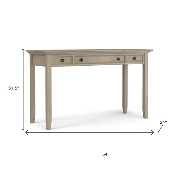 HomeRoots 54" Gray Solid Wood Computer Desk - Sleek, Durable Design for Home Office & Creative Spaces 640683