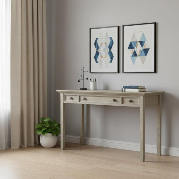 HomeRoots 54" Gray Solid Wood Computer Desk - Sleek, Durable Design for Home Office & Creative Spaces 640683