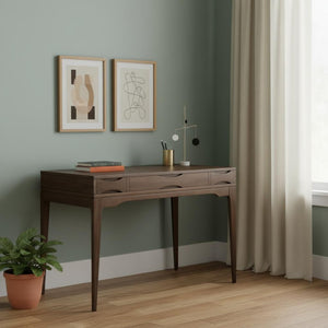 HomeRoots 48" Brown Wood Computer Desk - Classic Mid-Century Design for Stylish Workspaces, Easy Assembly! 640684