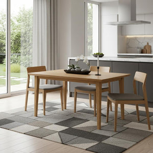 60 Inch Wood Dining Table Seats Six Solid Modern Farmhouse Style for Kitchen Gatherings
