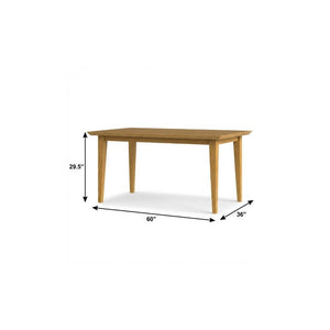 60 Inch Wood Dining Table Seats Six Solid Modern Farmhouse Style for Kitchen Gatherings