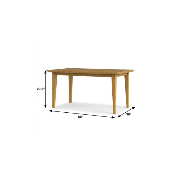 60 Inch Wood Dining Table Seats Six Solid Modern Farmhouse Style for Kitchen Gatherings