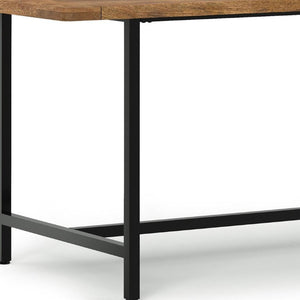 72 Inch Solid Wood Iron Dining Table Rustic Farmhouse Style Seats Six Guests