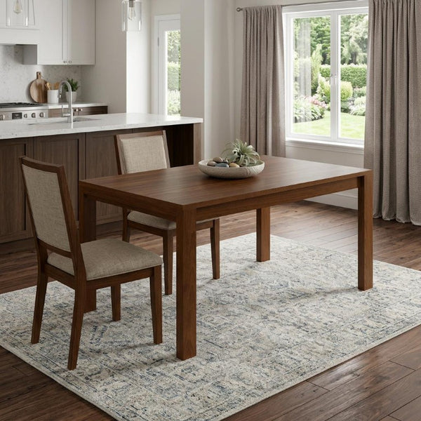 60 Inch Wood Dining Table Seats Six Solid Modern Farmhouse Style for Kitchen Gatherings