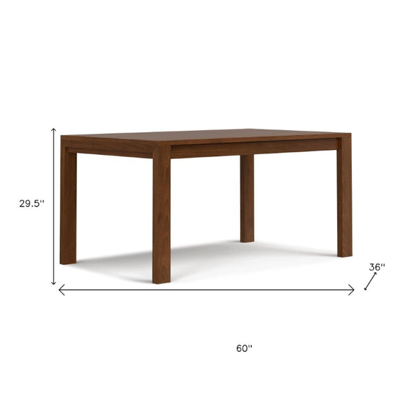60 Inch Wood Dining Table Seats Six Solid Modern Farmhouse Style for Kitchen Gatherings