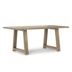 72 Inch Solid Wood Trestle Dining Table Farmhouse Style Seats Six for Large Gatherings
