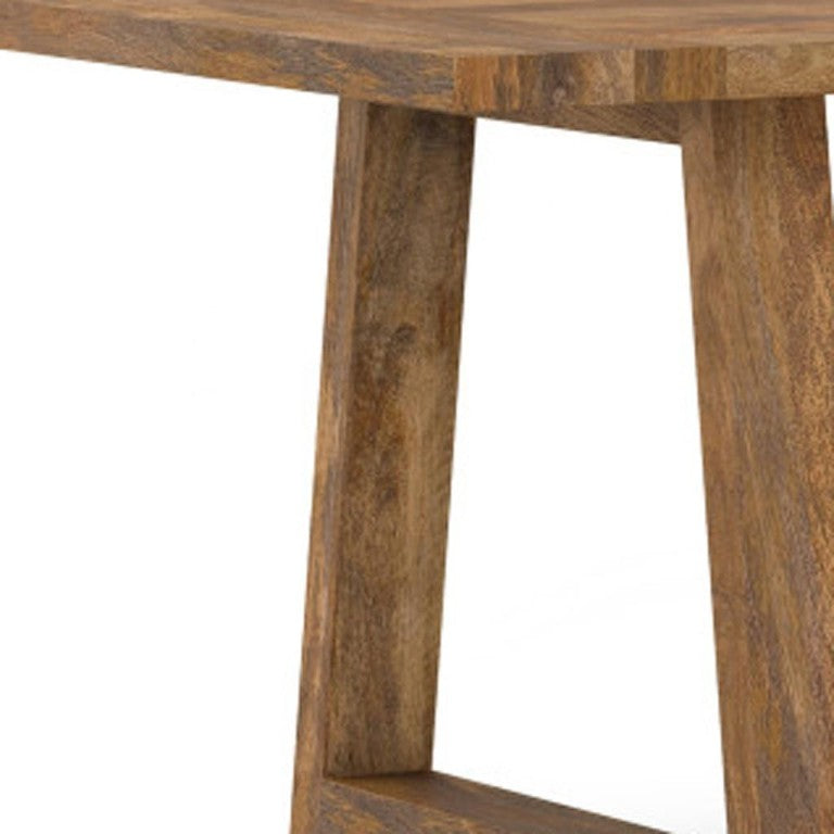 HomeRoots 72 Inch Solid Wood Trestle Dining Table Farmhouse Style Seats Six for Large Gatherings Natural 640697