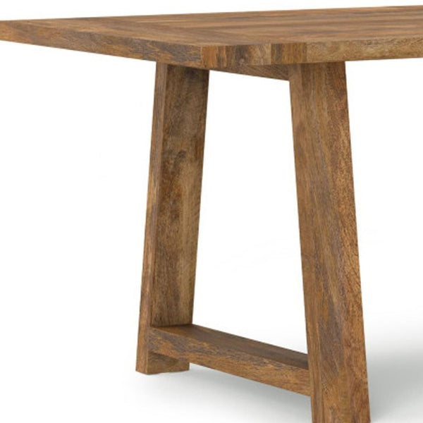 72 Inch Solid Wood Trestle Dining Table Farmhouse Style Seats Six for Large Gatherings