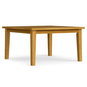 HomeRoots 54 Inch Square Oak Wood Dining Table Solid Surface for Modern Family Gatherings 640698