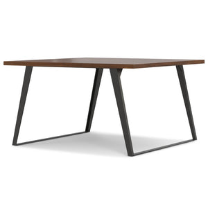 54 Inch Square Dining Table with Sturdy Iron Pedestal Base for Modern Rooms