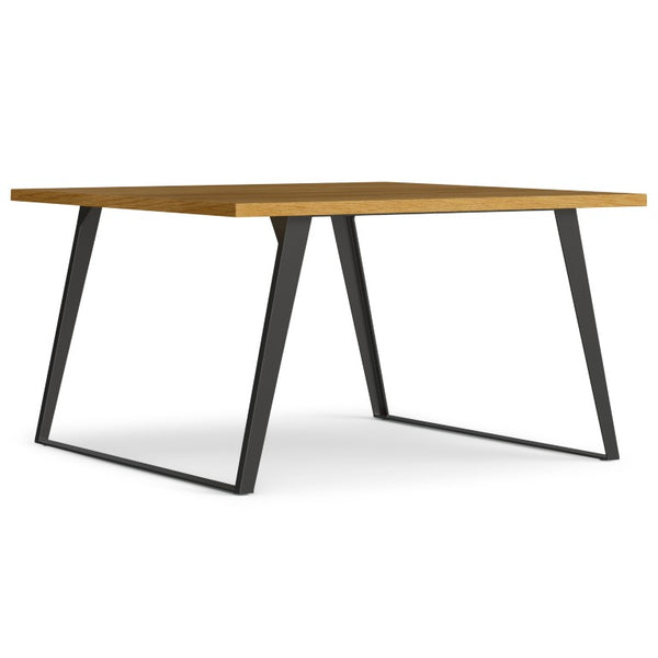 54 Inch Square Dining Table with Sturdy Iron Pedestal Base for Modern Rooms