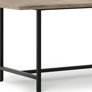 72 Inch Solid Wood and Iron Frame Base Dining Table for Industrial Farmhouse Interiors