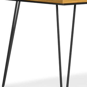 66 Inch Wood and Iron Dining Table Industrial Two-tone Frame Seats Six Modern Decor