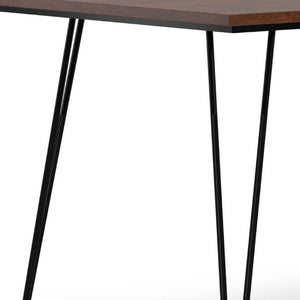 66 Inch Solid Wood Iron Dining Table Rustic Industrial Style Seats up to Six