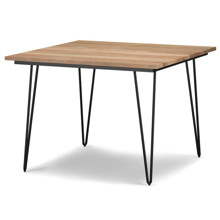 HomeRoots 42 Inch Square Solid Wood Iron Dining Table Industrial Farmhouse Kitchen Accent 640718
