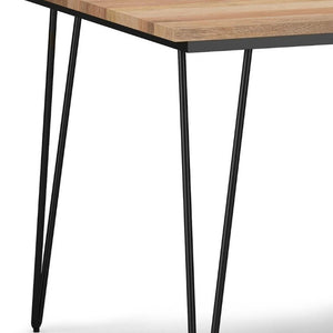 42 Inch Square Solid Wood Iron Dining Table Industrial Farmhouse Kitchen Accent